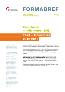 TEVA - Indicateurs 2012-2015 - 1. L’emploi en 4 indicateurs (1/6)