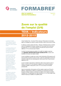 TEVA - Indicateurs 2012-2015 - 3. Zoom sur la qualité de l’emploi (3/6)