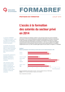 L'accès à la formation des salariés du secteur privé en 2014